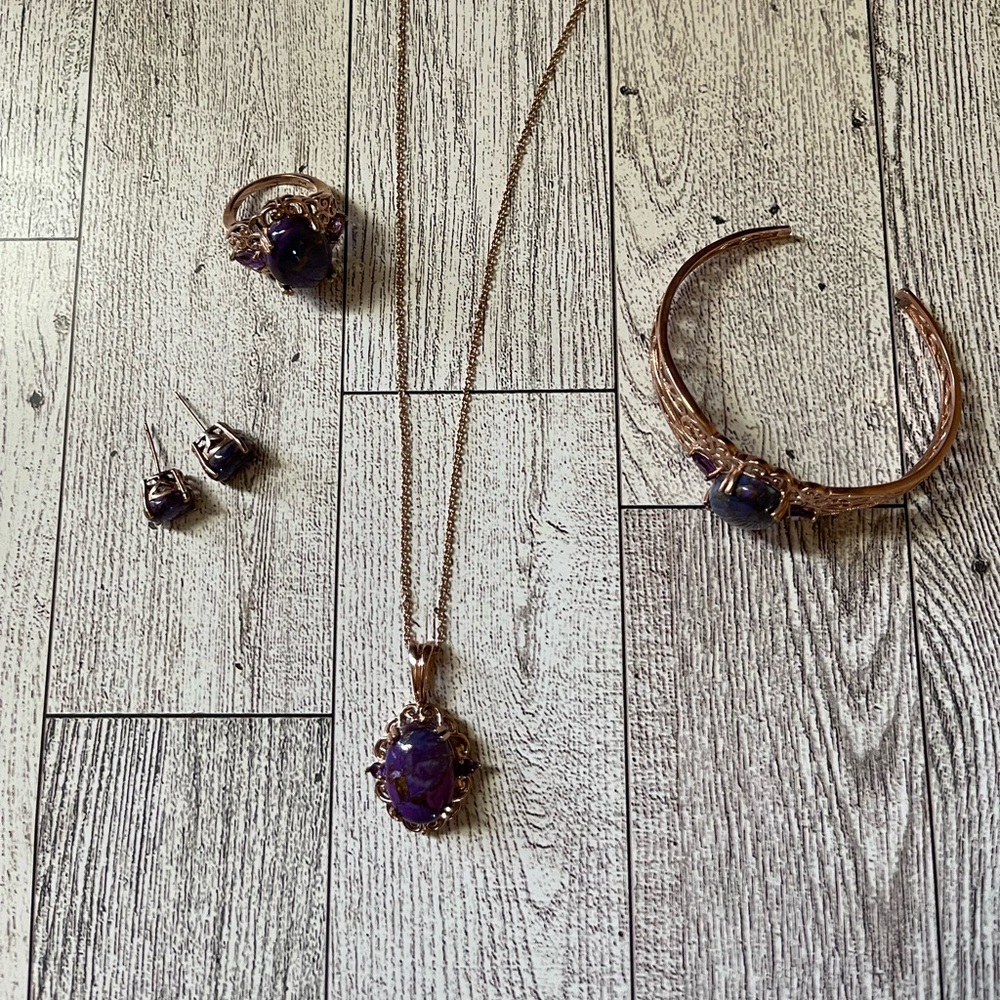 Rose Gold & Purple Jewelry Set!